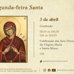 Santuário celebra Santa Missa com as Sete Dores da Virgem Maria nesta segunda-feira (3)